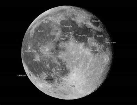 Labeled Map Of The Moon