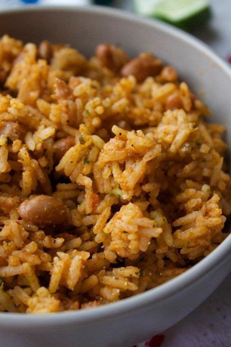 When the rice is done it's not fluffy like whit rice, it's very al dente and oftentimes a lot of it will stick to the bottom of the pot. Puerto Rican Rice + Beans | Recipe | Bean recipes, Mexican food recipes, Food