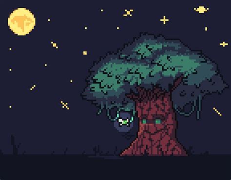 Pixel Art Tree Guardian And Fairy Sprite Fantasy World Pixelart