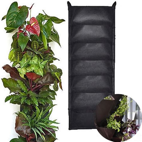 7 Pockets Vertical Garden Planter Wall Mounted Polyester Home Gardening