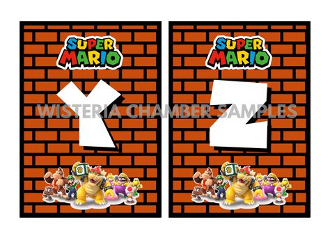 Super Mario Banner Flag Digital Download Super Mario Party Etsy