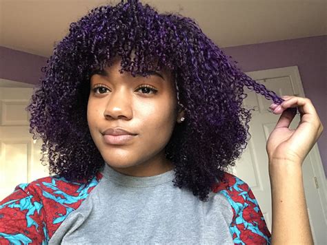 Purple Natural Hair Curly Coily Thalia Rae Purple Hair Black Girl Purple Natural Hair