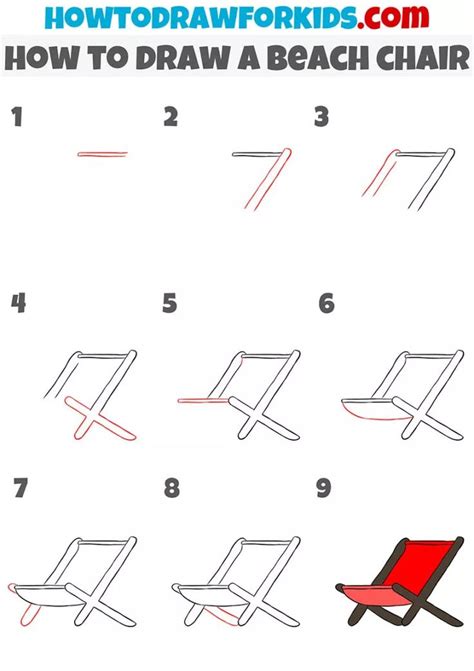 How To Draw A Beach Chair Easy Drawing Tutorial For Kids In 2022