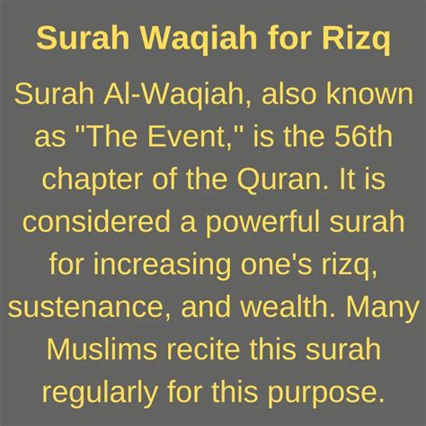 Surah Waqiah For Rizq Quran Rumi
