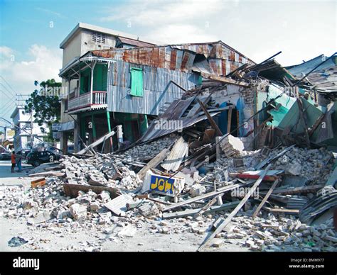 Collapsed Buildings In Port Au Prince After The Haiti Earthquake Stock