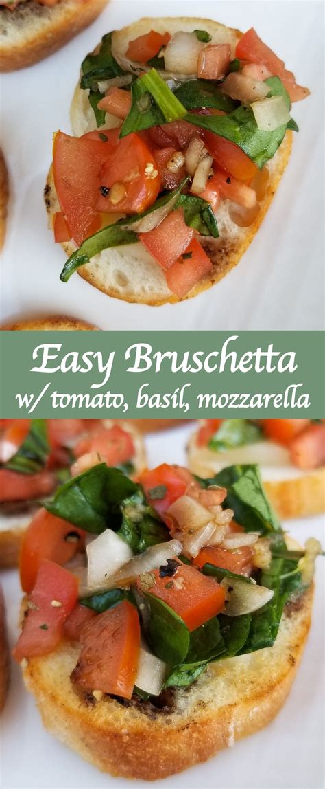 Tomato Mozzarella And Basil Bruschetta Recipe Easy Bruschetta Recipe