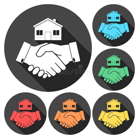 Home Handshake Sign Icon Stock Vector Illustration Of Construction