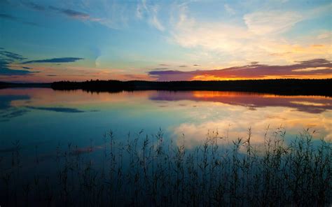Sunset Reflection On Lake Mac Wallpaper Download Allmacwallpaper