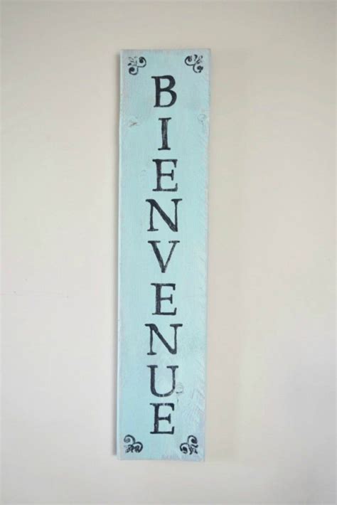 Vertical French Welcomebienvenue Sign Etsy Canada Rustic French