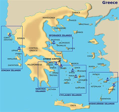Greek Islands Map Custom Sailing