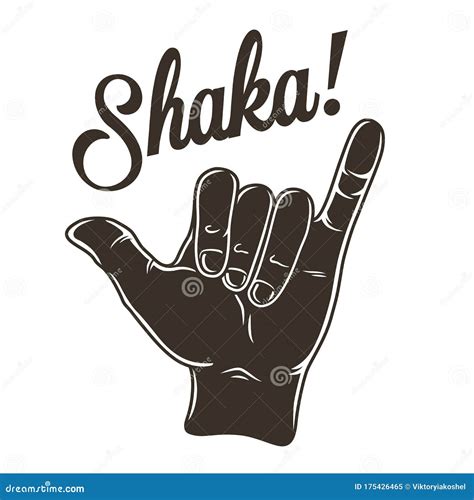 Shaka Hand Symbol Hand Sign Concept Royalty Free Cartoon