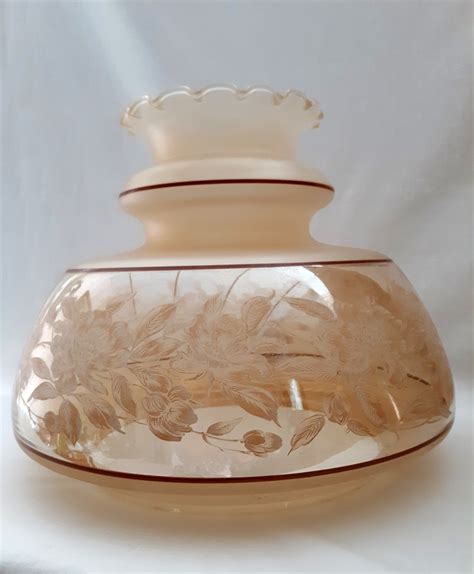 Rare Huge Gwtw Replacement Hurricane Lamp Shade Cream Clear Etsy