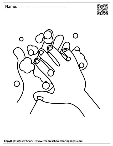 Set Of Hand Washing And Germs Coloring Pages