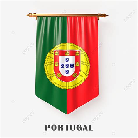 Portugal Flag Clipart Transparent PNG Hd 3d Realistic Pennant With