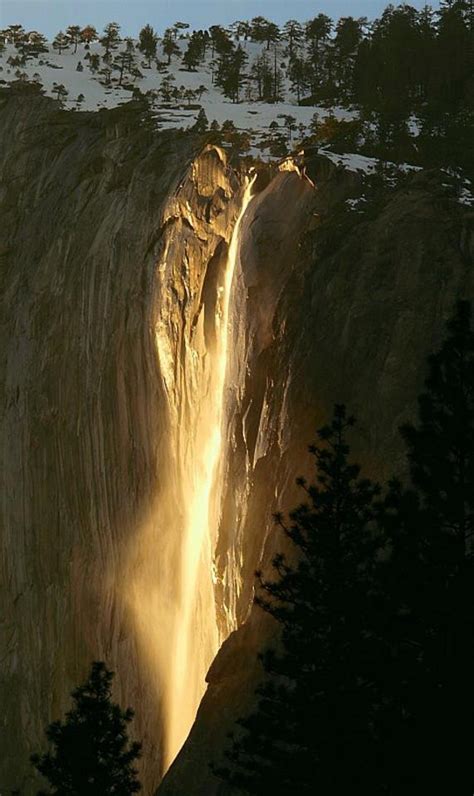 Amazing World Horsetail Falls In Yosemite