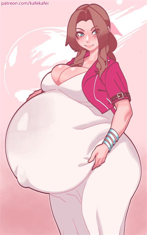 Rule 34 Aerith Gainsborough Belly Belly Button Big Belly Big Breasts Breasts Brown Hair