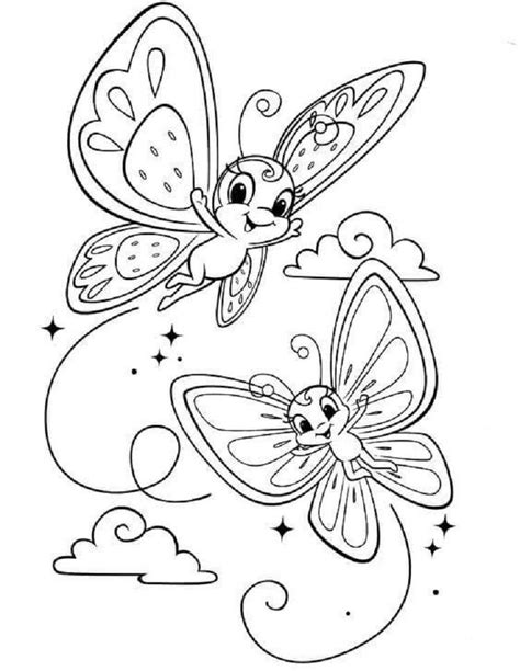 Disney Butterflies And Lady Bugs Printable Coloring Pages
