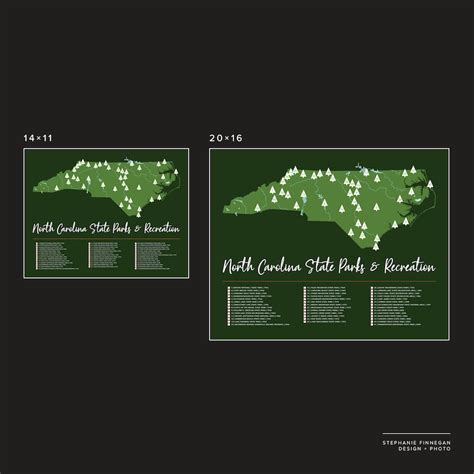 Nc State Parks Map Printable Map North Carolina Parks Etsy Israel