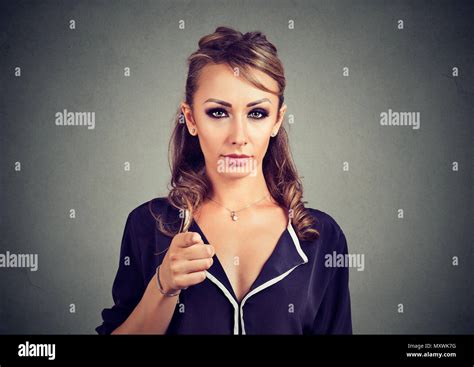 Woman Pointing At Camera Hi Res Stock Photography And Images Alamy