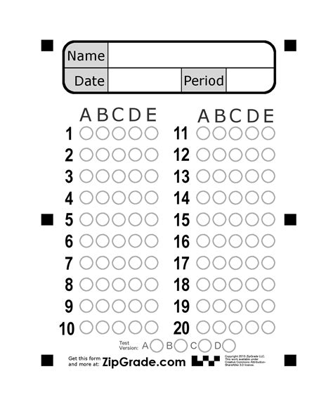 Printable Question Answer Sheet Pdf Multiple Choice A B C D Free Printable Bubble Answer