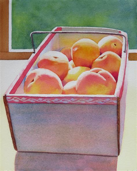 Painting Fresh Peaches Original Art By Judy Mercer