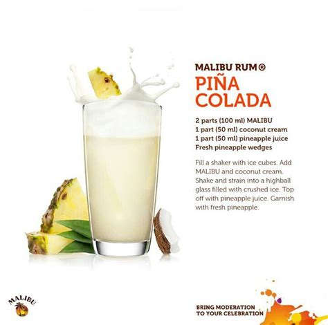5 your recipe card with the complete nutritional breakdown for this coconut rum drink. Malibu Rum Pina Colada...in honor of National Pina Colada ...