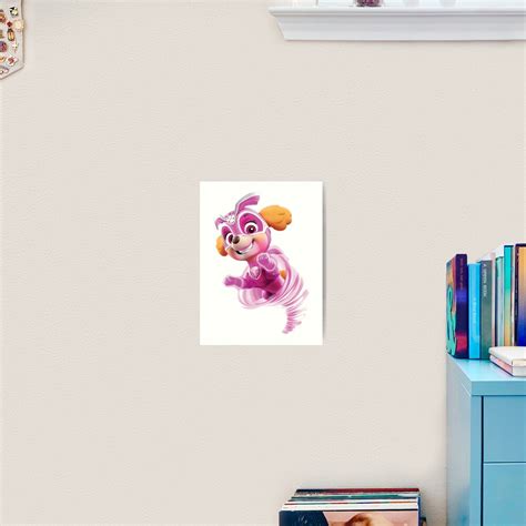 skye paw patrol mighty pups super paws art print for sale by docubazar7 redbubble