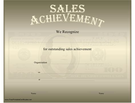 Outstanding Sales Achievement Certificate Template Download Printable