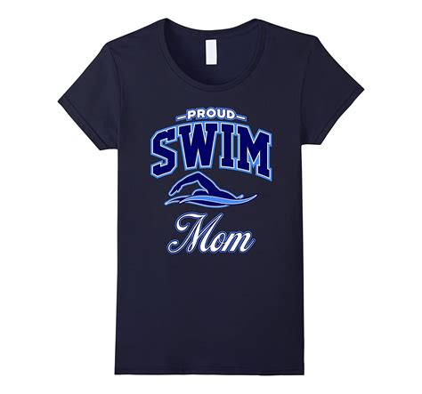 Womens Proud Swim Mom T Shirt 4lvs