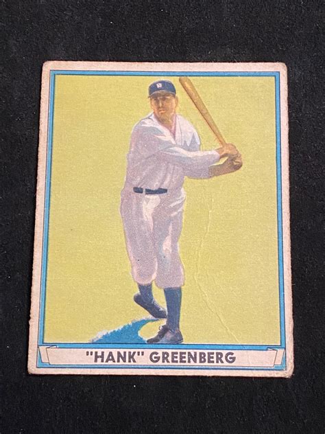 Lot G Vg 1941 Play Ball Hank Greenberg 18 Baseball Card Hof