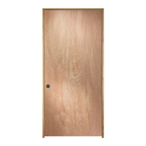 32 In X 80 In Birch Unfinished Right Hand Flush Wood Single Prehung
