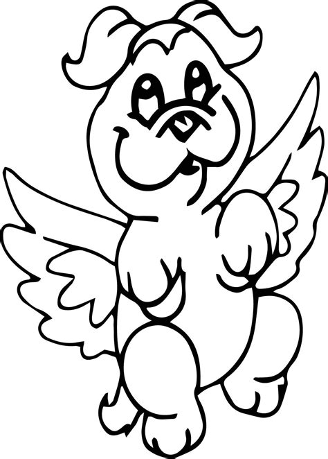 Cool Angel Pug Large Picture Coloring Page Coloring