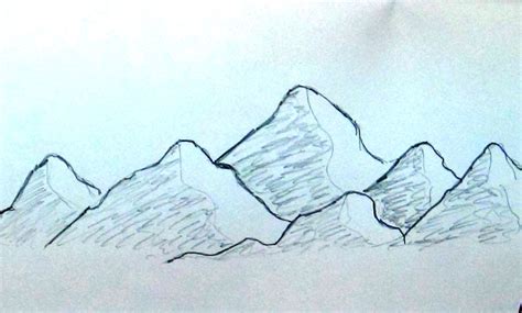 Mountain Drawing, Pencil, Sketch, Colorful, Realistic Art Images | Drawing Skill