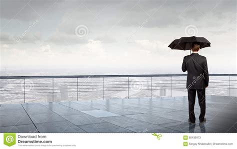 Businessman With Umbrella Stock Image Image Of Crisis 60435973