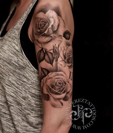 In fact, you really can't go wrong for instance, an upper arm tattoo may be hidden at work, with the option of letting your artwork go up. Rose Tattoo … | Rosen tattoo oberarm, Tattoo arm frau ...