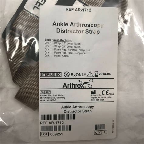 Arthrex Ar 1712 Ankle Arthroscopy Distractor Strap X Gb Tech Usa