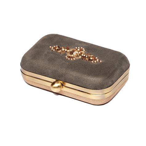 Twin Color Suede Clutch Maati