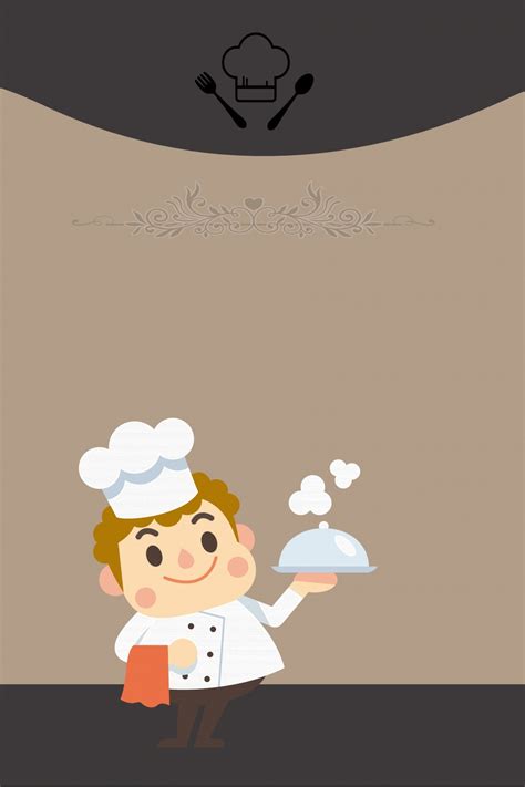 卡通人物廚師餐廳海報背景 西餐廳 餐廳 菜單背景圖片和桌布免費下載