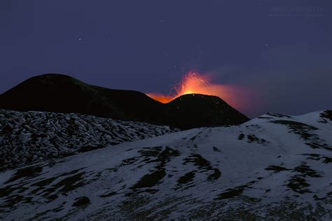 Nocturnal Volcanic Eruption Of Mount Etna By Simone Genovese 500px
