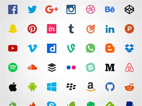 Social Media Icons Banner Template Buttons Badges Ad Sizes Free