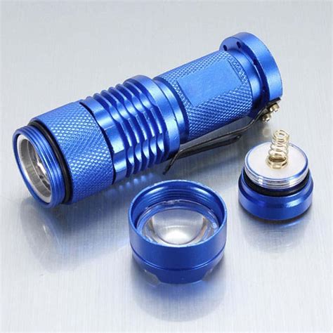 Q5 Led Mini Flashlight 14500aa Focus Torch Lamp Light Blue 7w 1200lm