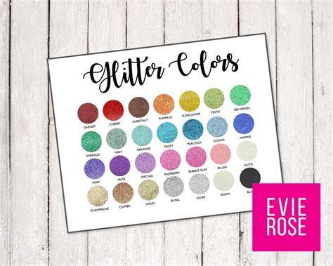 Recollections Glitter Color Chart Graphic For Your Etsy Shop Etsy