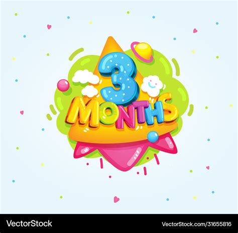 3 Months Baby Royalty Free Vector Image Vectorstock