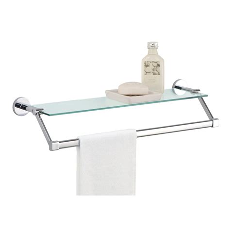 If you have a glass bathroom shelf, it is going to be perfect because a glass shelf elevates the look of your bathroom. Organize It All 16916W-1 Glass Shelf with Chrome Towel Bar ...