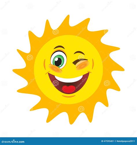 Słońce Z Uśmiechem Ilustracja Wektor Obraz 47595401