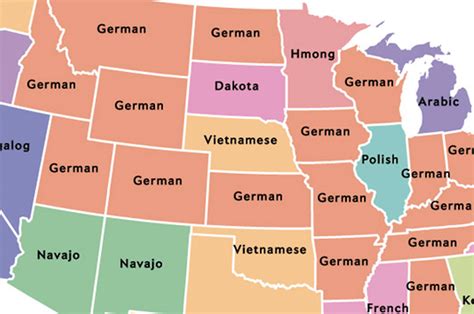 Map Shows Most Popular Language In Each State Besides