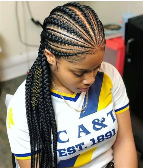 If big cornrows hairstyles is what you're after, these beautiful ghana braids braided into a bun will gold cuffs incorporated into a beautiful high cornrow ponytail is a hairstyle that'll work for a special. cornrows braided hairstyles 2019:100 Best Black Braided Hairstyles You should Try | Top News Africa