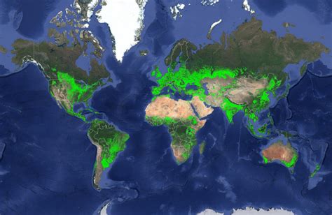 Map Showing Where All The Croplands Are In The World Vivid Maps