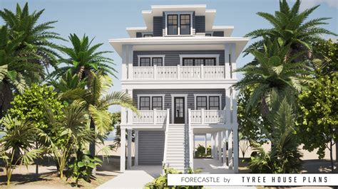 4 Story Beach House Plan 4 Bedrooms Tyree House Plans