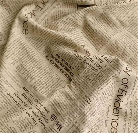 Retro Vintage Newspaper Fabric Cotton Fabric Newspaper Etsy Uk